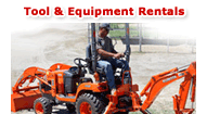 Image showing a person operating a construction tractor; click here for our Tool & Equipment Rentals